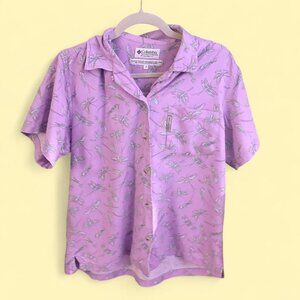 Vintage Columbia Dragonfly Button-Up Shirt Size M